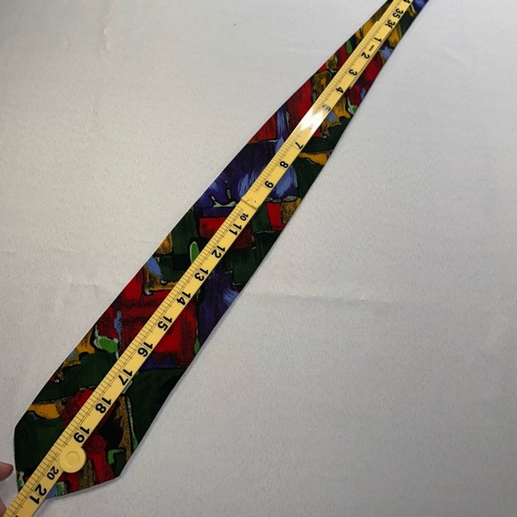 Oscar De La Renta Studio Tie Vintage Colorful Abstract - Picture 7 of 7
